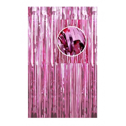Kurtyna metalizowana dekoracja różowy 1x2m